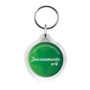 Branded I1 Circular Plastic Keyring